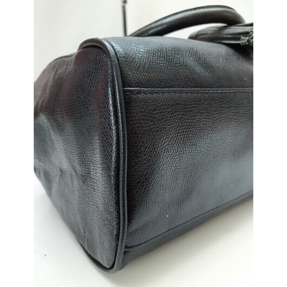 Talbots Black Leather Tassel 2 Ways Turnlock Closure Satchel Shoulder Bag - Picture 7 of 14